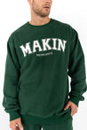 College Sweatshirt in Green, Makin Memories